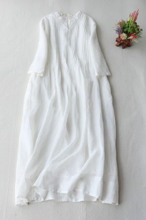 Y2K Bohemian Linen Wedding Dress, Streetwear Fairy Long Dress