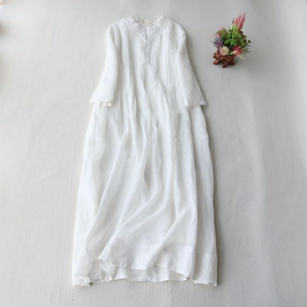 Y2K Bohemian Linen Wedding Dress, Streetwear Fairy Long Dress