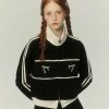 Y2K Bow Embroidery Streetwear Zip-Up Hoodie