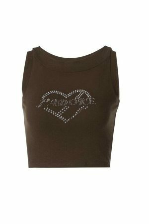 Y2K Brown Trend Sexy Lolita Hip hop Summer Fashion Streetwear Vintage Gothic Crop Top