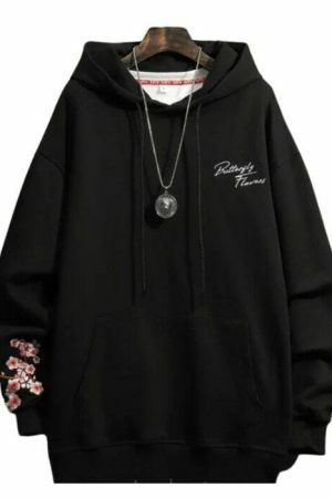 Y2K Butterfly Embroidery Cherry Blossom Hoodie