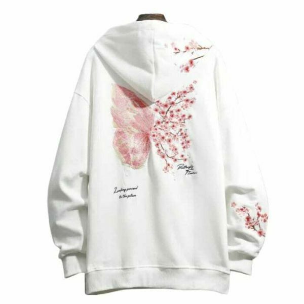 Y2K Butterfly Embroidery Cherry Blossom Hoodie