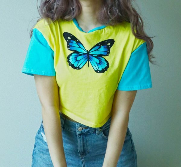 Y2K Butterfly Gamer Girl Streetwear Crop Top