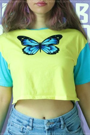 Y2K Butterfly Gamer Girl Streetwear Crop Top