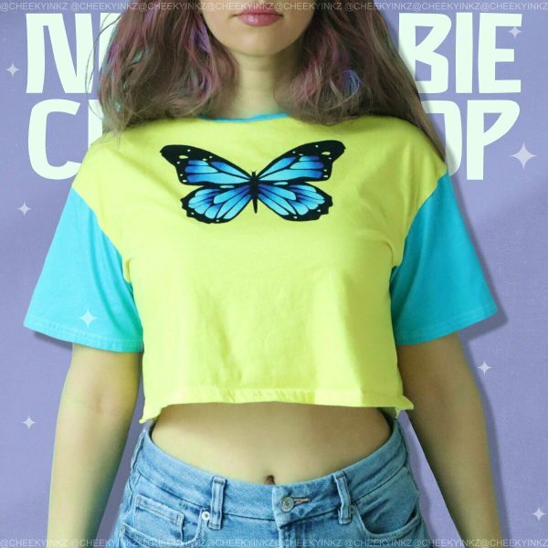 Y2K Butterfly Gamer Girl Streetwear Crop Top