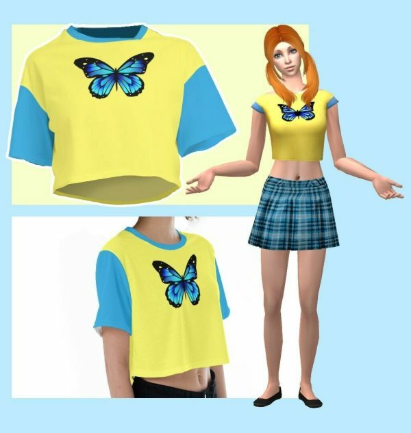 Y2K Butterfly Gamer Girl Streetwear Crop Top