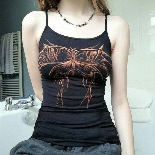 Y2K Butterfly Graphic Sleeveless Camisole - Women's Streetwear Fashion