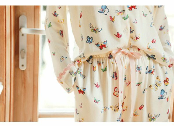 Y2K Butterfly Print Pajama Set | Long-Sleeve Lounge Suit