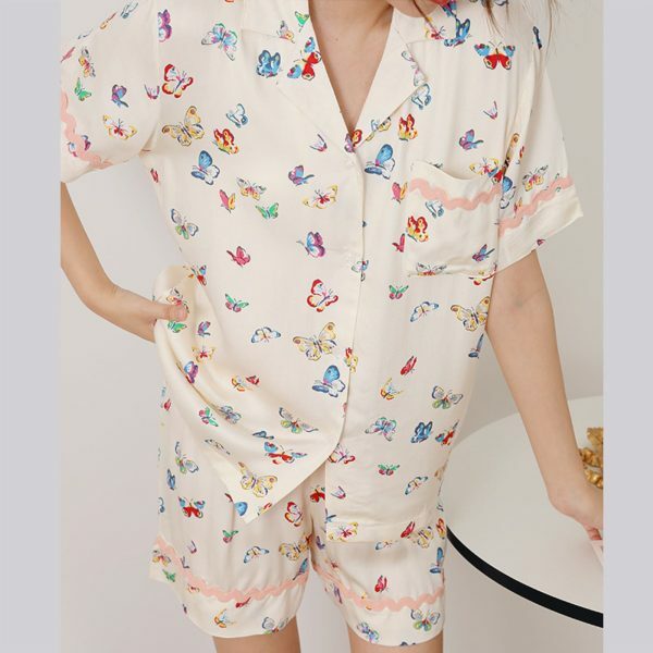 Y2K Butterfly Print Pajama Set | Long-Sleeve Lounge Suit