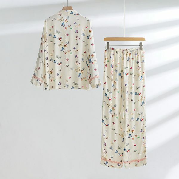 Y2K Butterfly Print Pajama Set | Long-Sleeve Lounge Suit