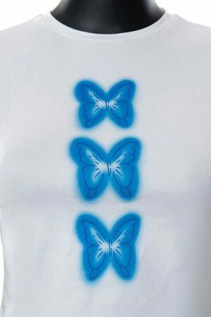 Y2K Butterfly Print Short Sleeve Streetwear T-Shirt