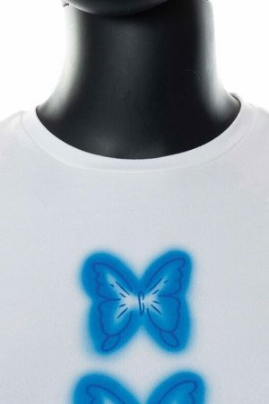 Y2K Butterfly Print Short Sleeve Streetwear T-Shirt