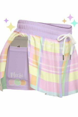 Y2K Candycore Mochi Snack Flowy Shorts - Pastel Alt Streetwear