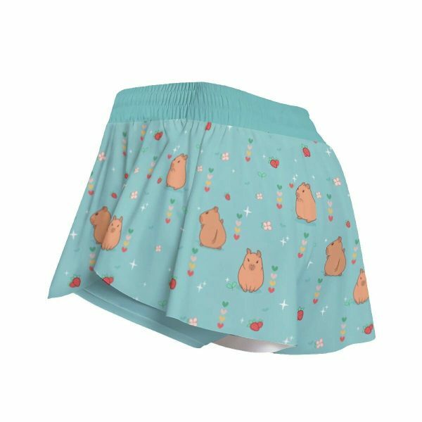 Y2K Capybara Strawberry High Waisted Shorts - Streetwear Aesthetic