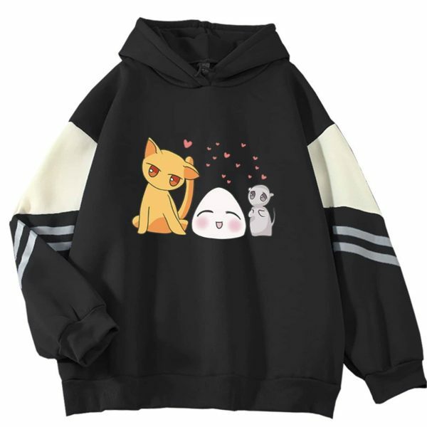 Y2K Cartoon Cat Rice Ball Silhouette Hoodie