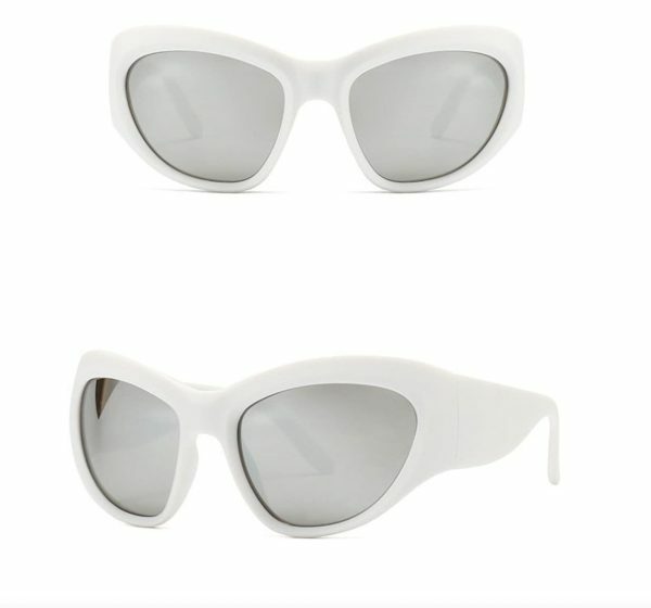 Y2K Cat Eye Shield Sunglasses - Futuristic Big Frame Aesthetics