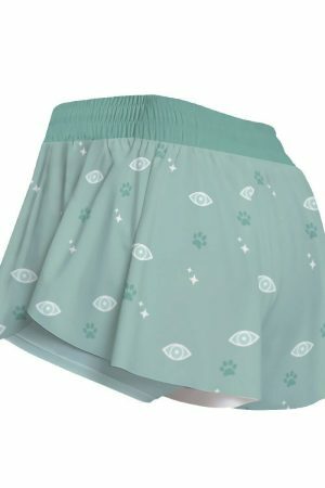 Y2K Cat Eyes Flowy Pocket Shorts - Vibrant Sage Aesthetic