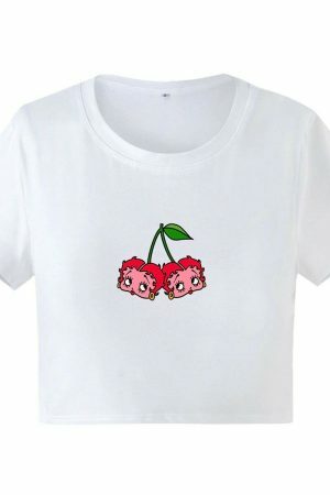 Y2K Cherry Dice Graphic Tee | Streetwear Crop Top for Women