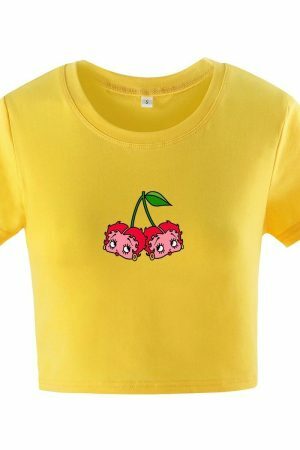 Y2K Cherry Dice Graphic Tee | Streetwear Crop Top for Women