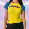 Y2K Colombia Soccer Baby Tee - Angel Baby Jersey Top