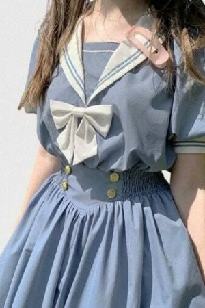 Y2K Color-Block College Style Skirt Dress for Women