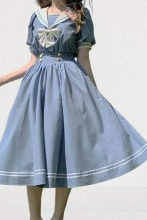 Y2K Color-Block College Style Skirt Dress for Women