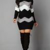 Y2K Color Shift Knit Sweater Dress for Women - Long Sleeve Streetwear Jumper