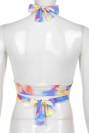 Y2K Colorful Fit Crop Top - Trendy Sexy Lolita Summer Fashion Street Chic