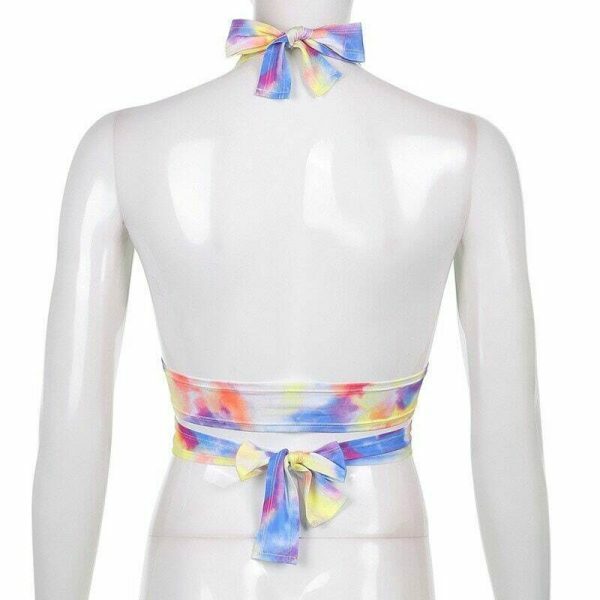 Y2K Colorful Fit Crop Top - Trendy Sexy Lolita Summer Fashion Street Chic