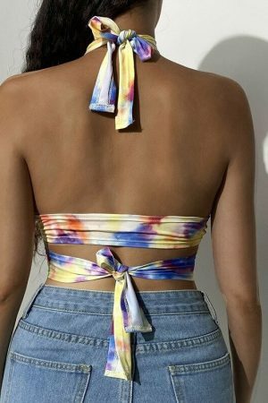 Y2K Colorful Fit Crop Top - Trendy Sexy Lolita Summer Fashion Street Chic