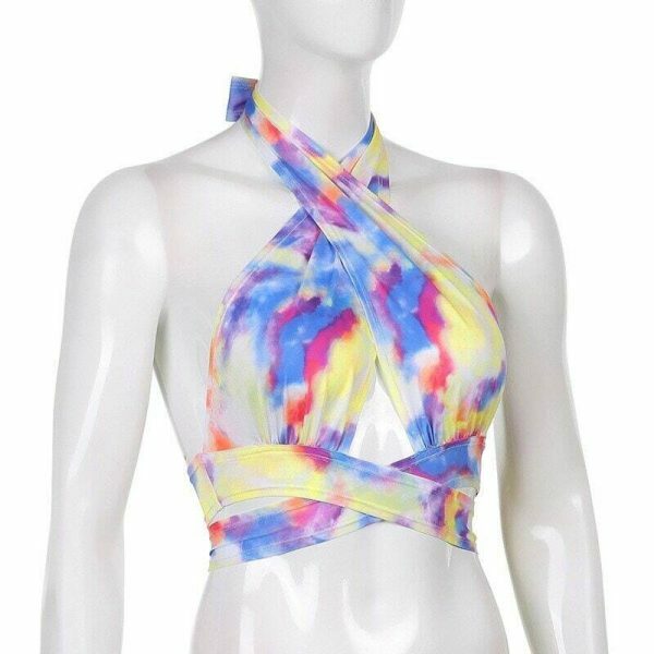 Y2K Colorful Fit Crop Top - Trendy Sexy Lolita Summer Fashion Street Chic