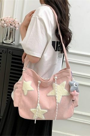 Y2K Corduroy Crossbody Shoulder Messenger Bag Cute Girl Christmas Gift