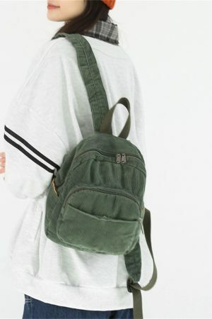 Y2K Corduroy Mini Backpack | Lightweight Streetwear Sling Bag