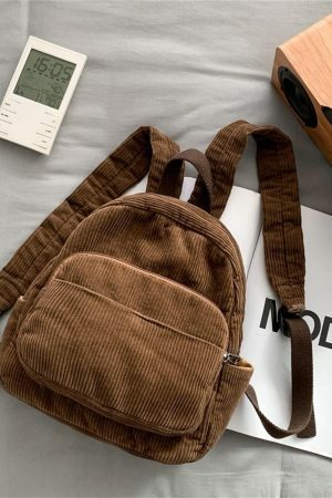 Y2K Corduroy Mini Backpack | Lightweight Streetwear Sling Bag