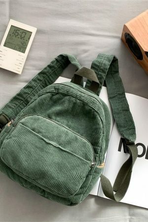 Y2K Corduroy Mini Backpack | Lightweight Streetwear Sling Bag