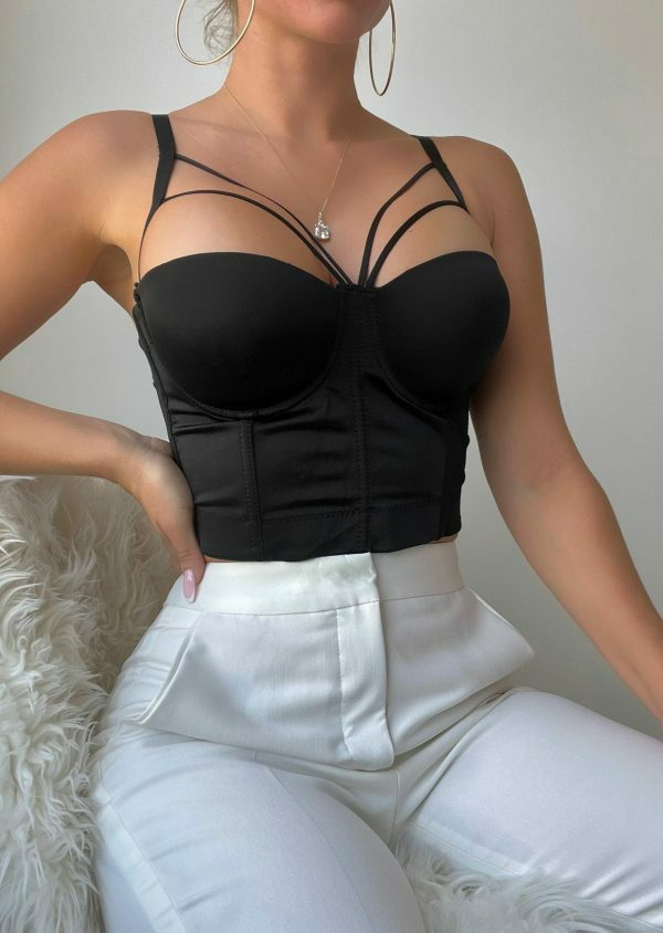 Y2K Corset Style Bustier Crop Top for Waist Smaller Aesthetics