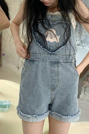 Y2K Cotton Overalls Coquette Aesthetic Cottagecore Lolita Jeans Kawaii Fashion Women's Teen Clothing Mia