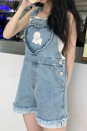 Y2K Cotton Overalls Coquette Aesthetic Cottagecore Lolita Jeans Kawaii Fashion Women's Teen Clothing Mia