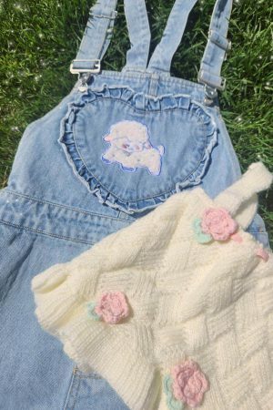 Y2K Cotton Overalls Coquette Aesthetic Cottagecore Lolita Jeans Kawaii Fashion Women's Teen Clothing Mia