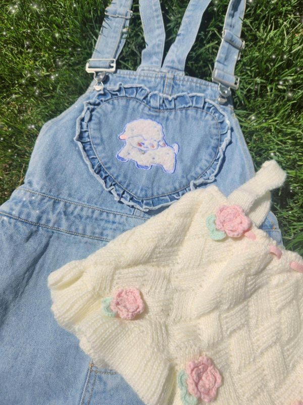 Y2K Cotton Overalls Coquette Aesthetic Cottagecore Lolita Jeans Kawaii Fashion Women's Teen Clothing Mia