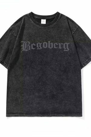 Y2K Cross Print Gothic Streetwear T-Shirt