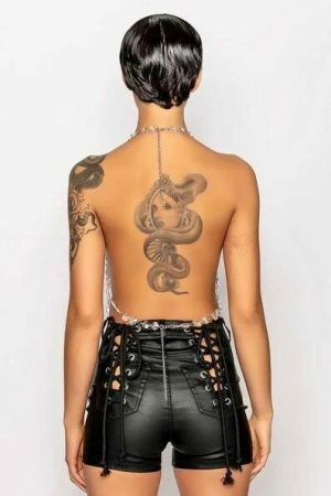 Y2K Crystal Body Chain for Women - Adjustable Nightclub Backless Bra - Streetwear Festival Jewelry