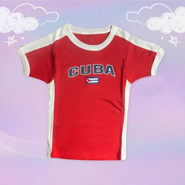 Y2K Cuba Jersey Top - Streetwear Soccer Baby Tee