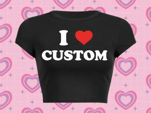 Y2K Custom I Heart Baby Tee, DIY Pedro Pascal Shirt - Gift for Her