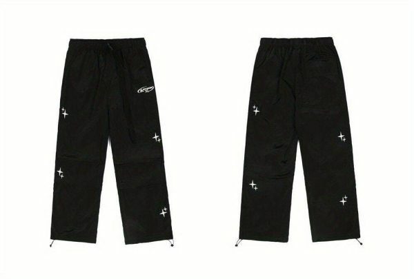 Y2K Cyber Streetwear Unisex Wide Leg Cargo Pants Black