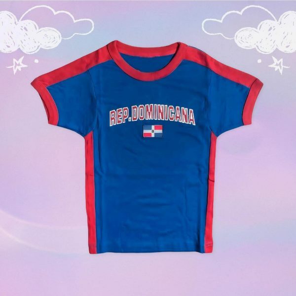 Y2K Dominican Republic Soccer Crop Top - 90s 2000s Streetwear