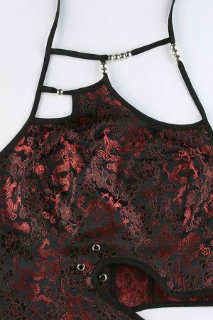 Y2K Dragon Print Lace-Up Corset Camisole - Streetwear Vintage Fashion Top