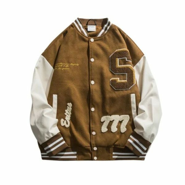 Y2K Embroidered Baseball Jacket - Retro Streetwear Aesthetic