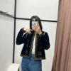 Y2K Embroidered Velvet Jacket for Women - Retro Streetwear Aesthetic