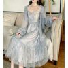 Y2K Fairy Sequin Lace Tulle Vintage Slip French Cottagecore Milkmaid Dress